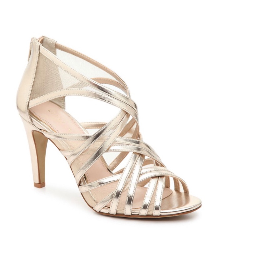 Kelly and Katie Gold Strappy Heels